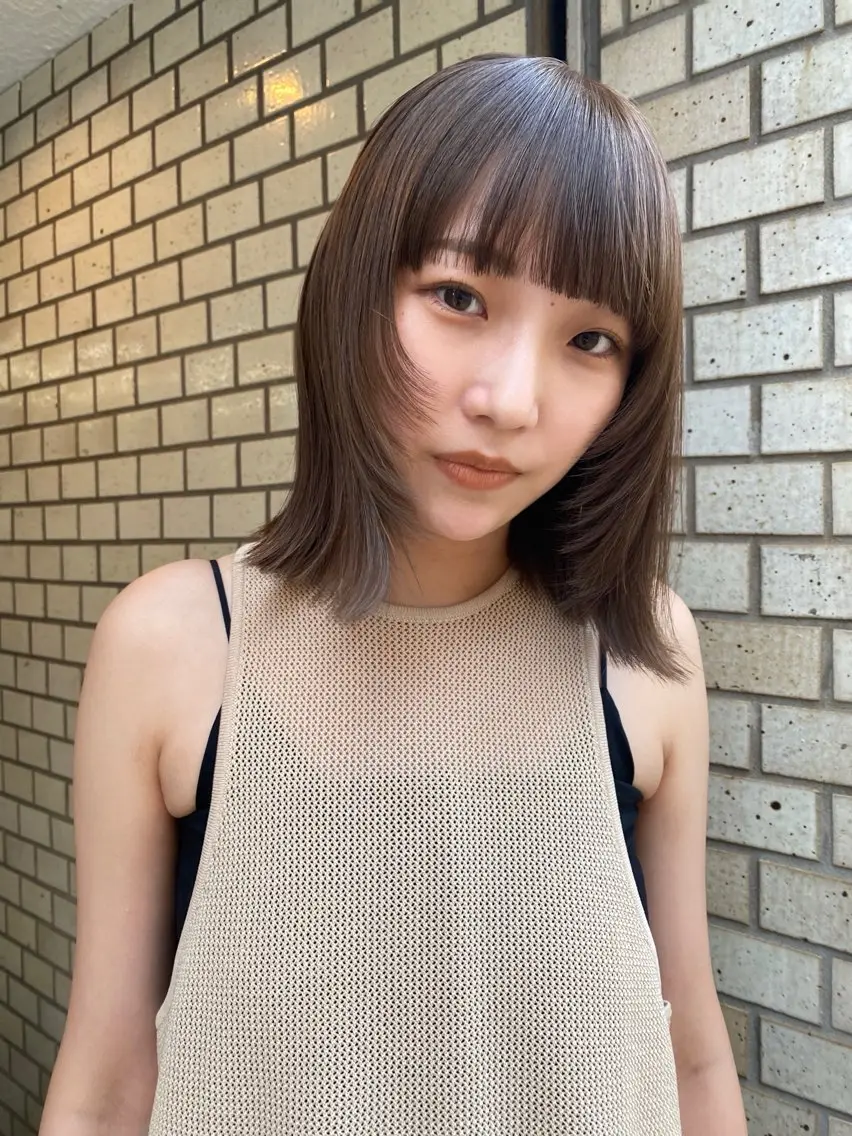 ミディアム カラー カット ヘアカラー トリートメント . nanamiのヘアスタイル