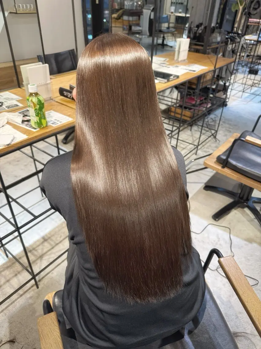 ロング カット 縮毛矯正 トリートメント ベージュカラー/新潟 カラー特化/落合優吾のヘアスタイル