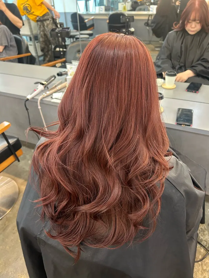 ロング カット ヘアカラー ✂韓国レイヤー 🦋みやび🪽のヘアスタイル