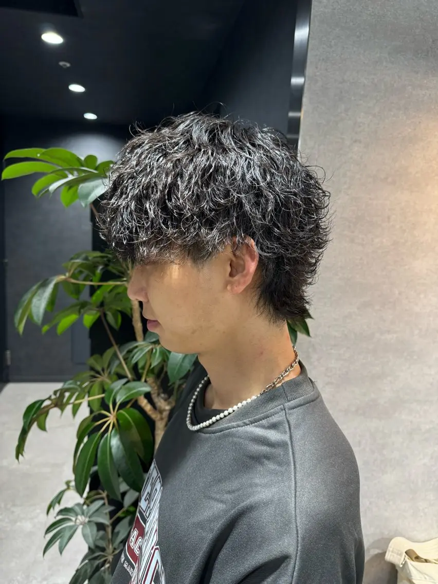 ショート カラー パーマ ヘアアレンジ メンズ メンズブリーチ センターパート メンズハイライト メンズハイトーン マッシュ スパイキー/フェザー /波巻き/かいとのヘアスタイル