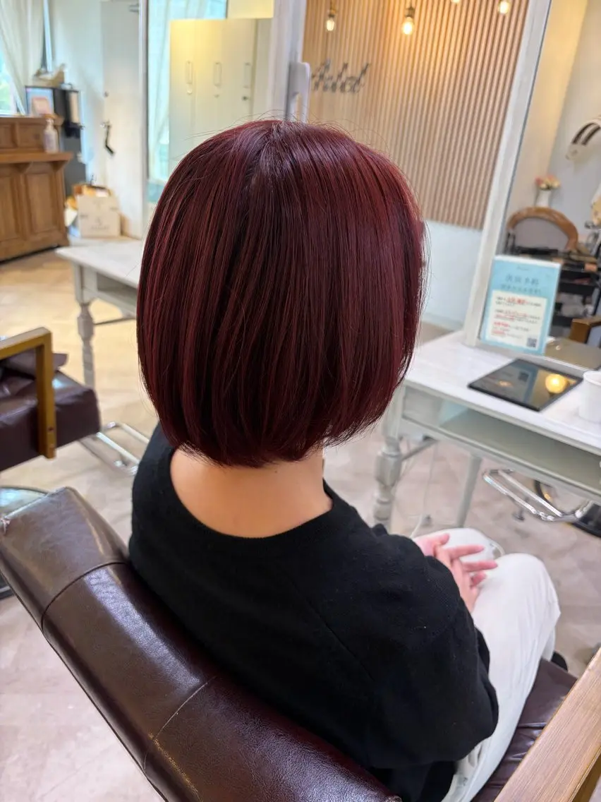 カラー ボルドーカラー ヘアカラー Arlel/荻原 【モデル募集中🔥】のヘアスタイル