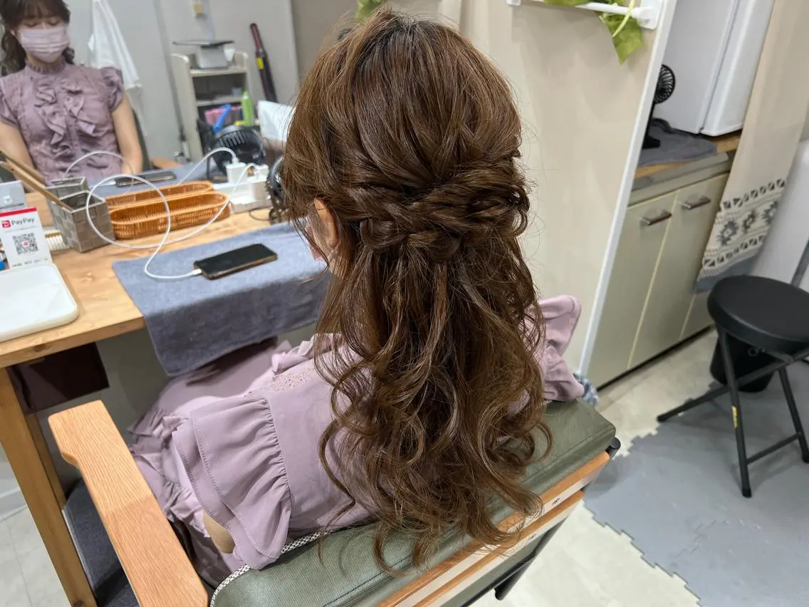 ロング ヘアアレンジ ハーフアップ 山室 敬義のヘアスタイル