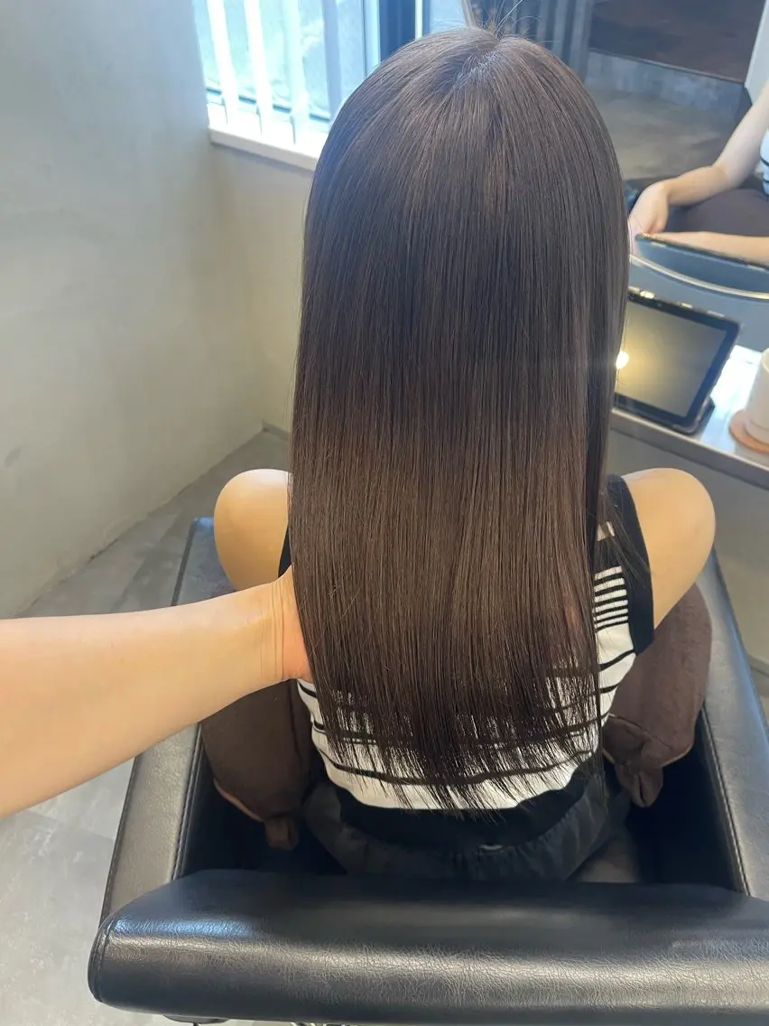 セミロング カラー ブリーチ グレージュ ブリーチなしカラー ヘアカラー ダブルカラー /まつ毛パーマ🎀のヘアスタイル