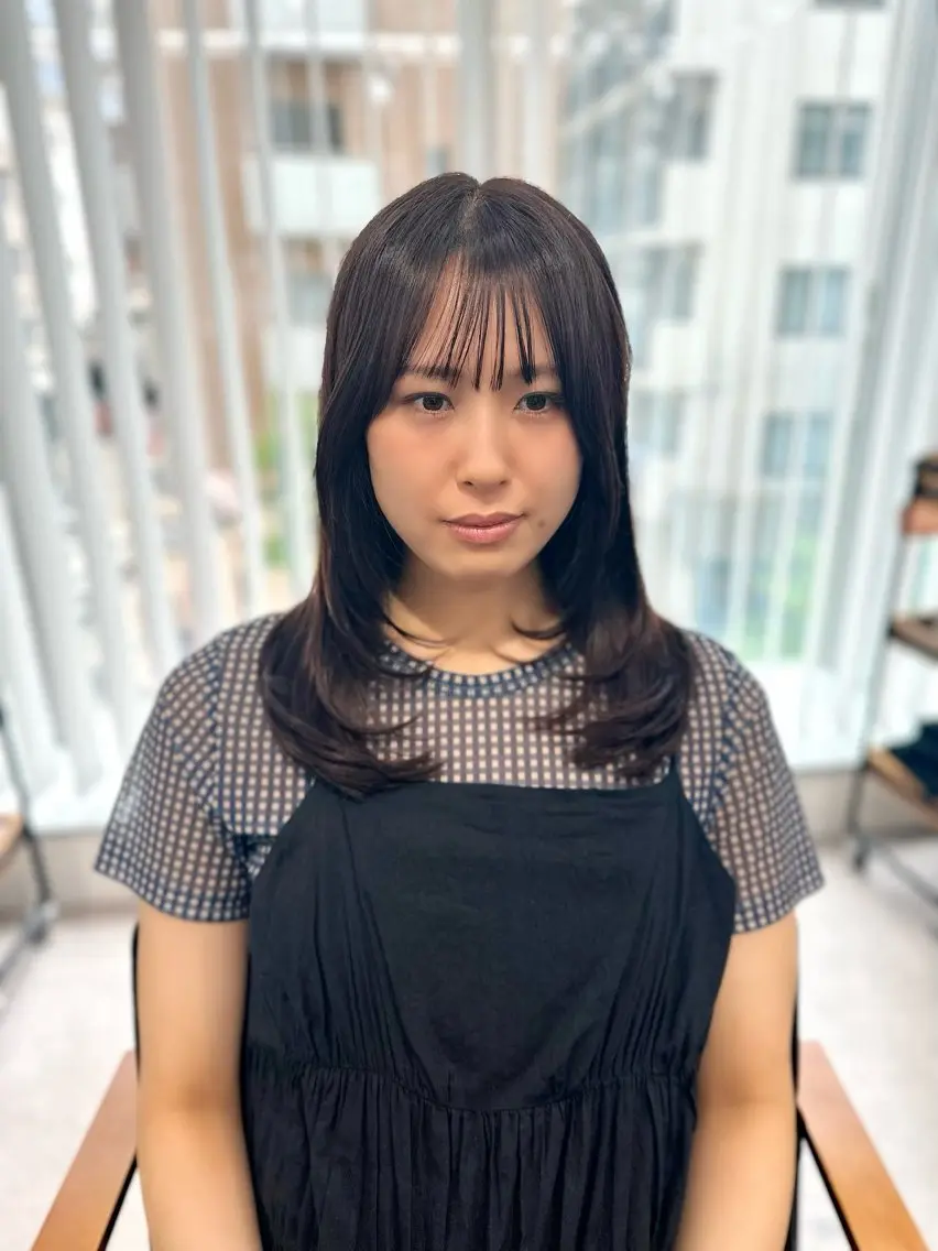セミロング カラー パーマ ヘアアレンジ メンズ キッズ 似合せレイヤー/ 柔らか透明感カラーのヘアスタイル