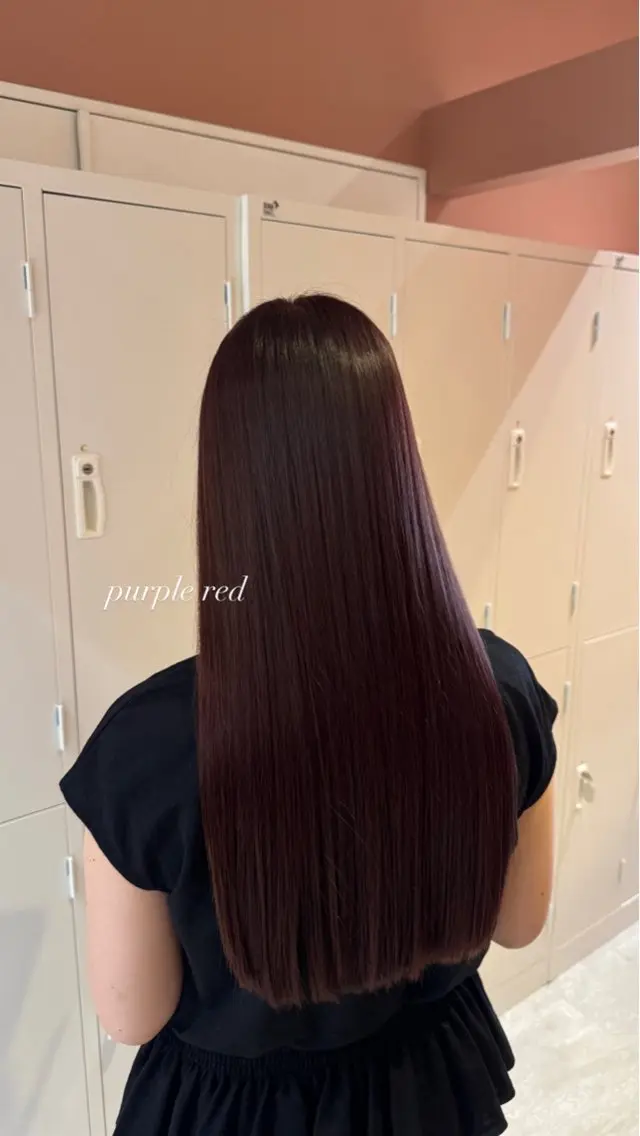 ロング カット ヘアカラー miu/レイヤー /ラベンダーカラーのヘアスタイル