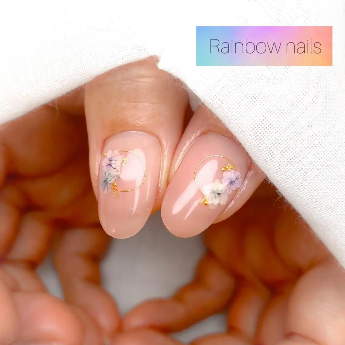 ネイル ハンドネイル Rainbow nailsくろちゃんのネイルデザイン