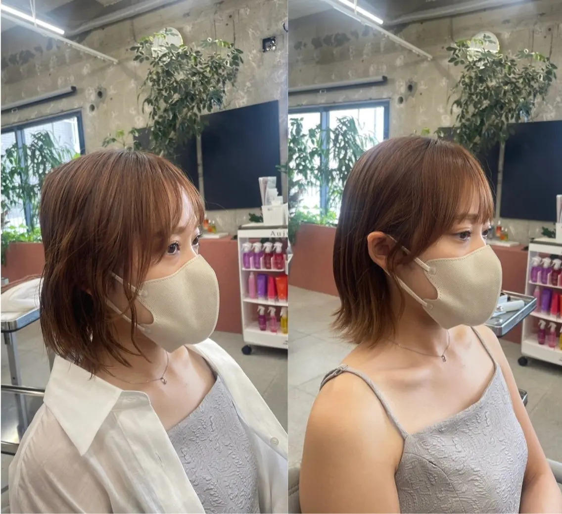 ミディアム サイドバング レイヤーカット 🌺RYOKOのヘアスタイル