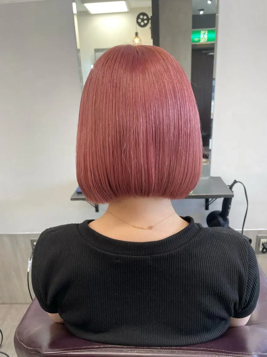 ショート ヘアカラー トリートメント ブリーチなしWカラー ヘアセット菜希のヘアスタイル