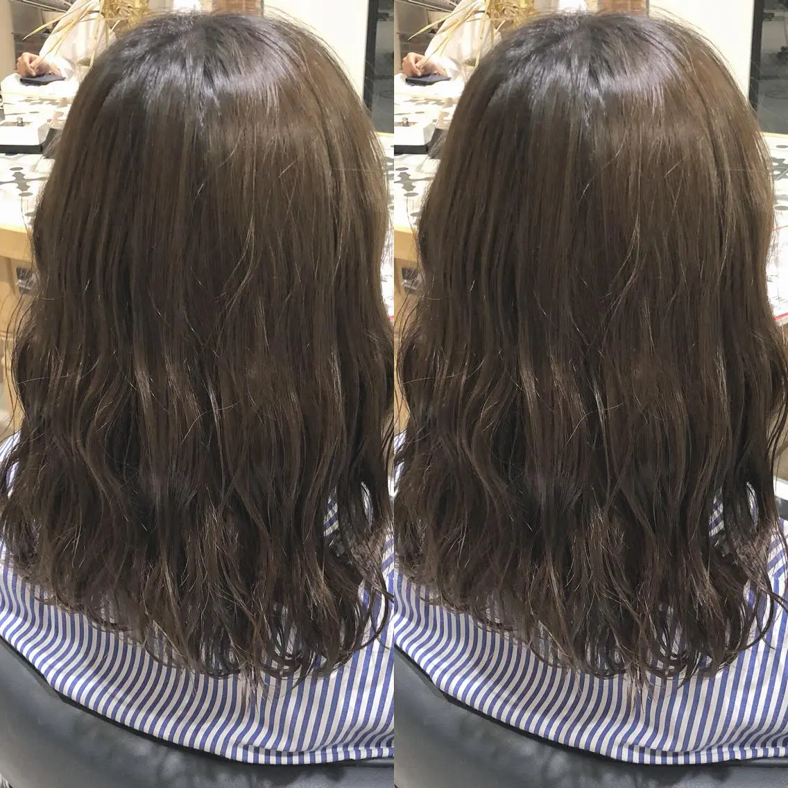 ミディアム カラー カット ヘアカラー トリートメント 荒木 依莉亜のヘアスタイル