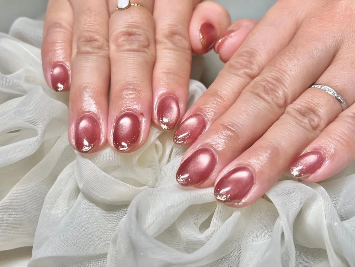 ネイル 長さ出し フレンチネイル ジェルネイル ガラスフレンチ グラデーション ハンドネイル Nail&eye Belire 新宿のネイルデザイン