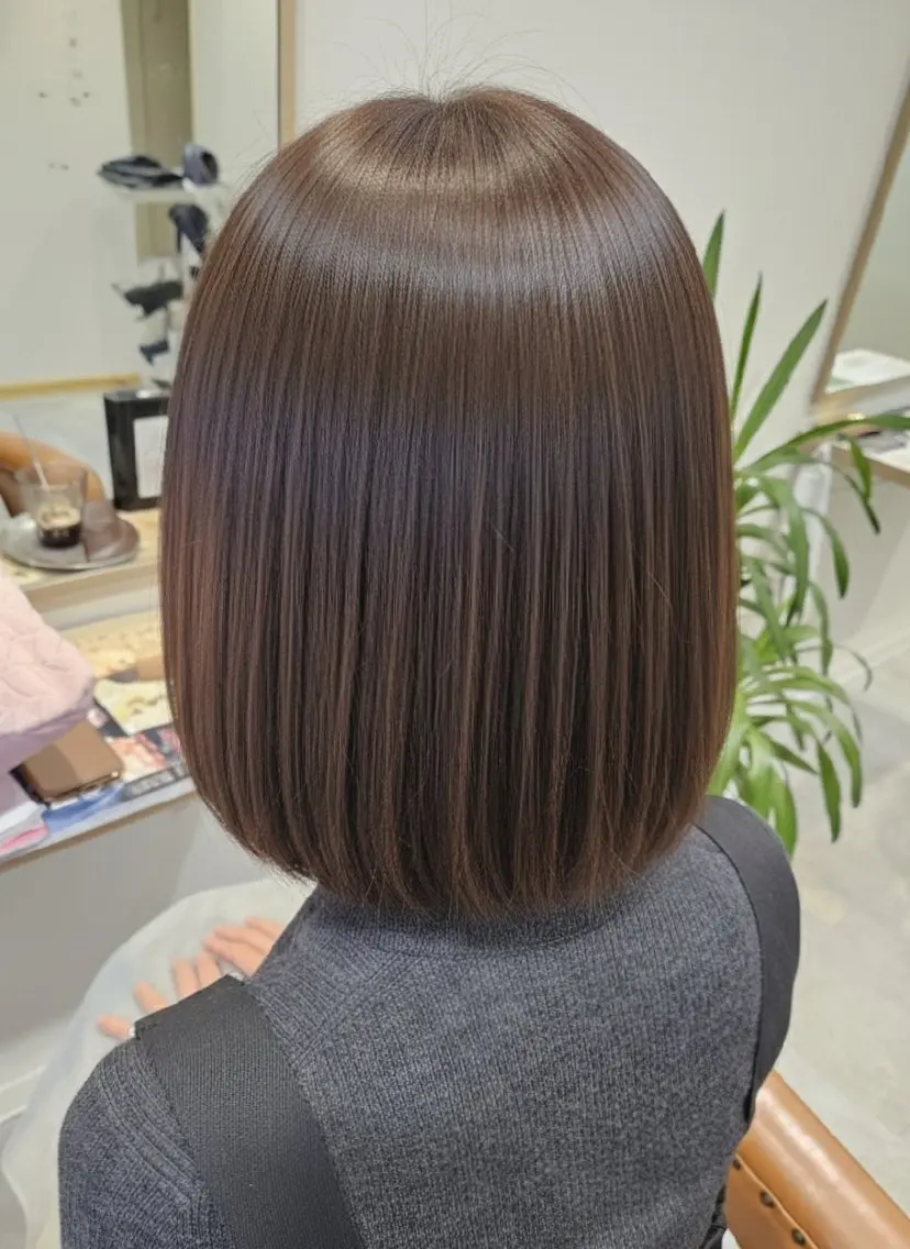 ミディアム カラー ボブ 髪質改善 田中 雄太のヘアスタイル
