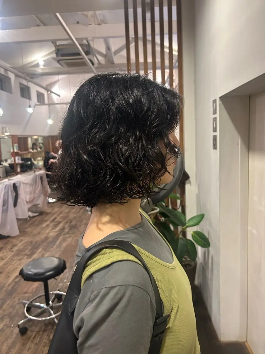 ショート パーマ ボブ パーマ MOK大阪梅田店 三ツ國 裕貴のヘアスタイル