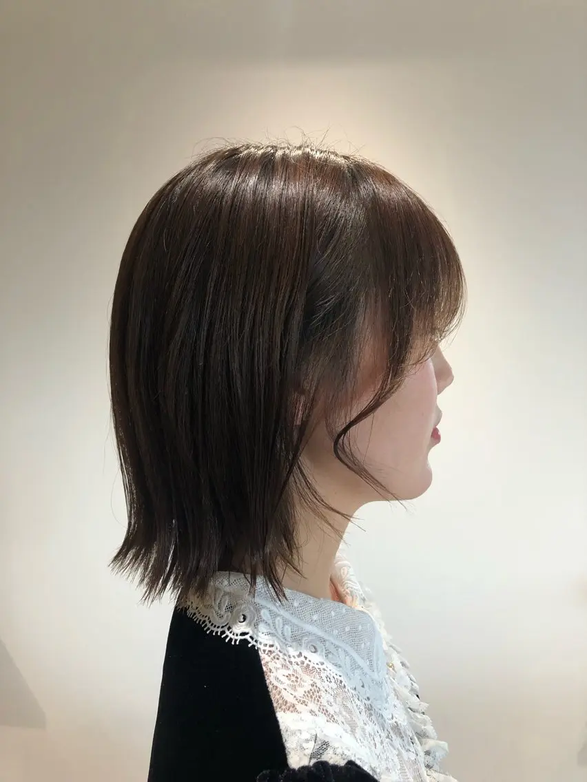 ミディアム ボブ 外ハネヘア soy kufu 川勝のヘアスタイル