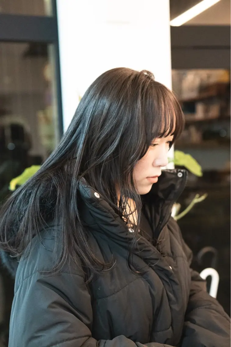 セミロング カット ヘアカラー トリートメント ハッシュカット /レイヤー/大阪中津のヘアスタイル