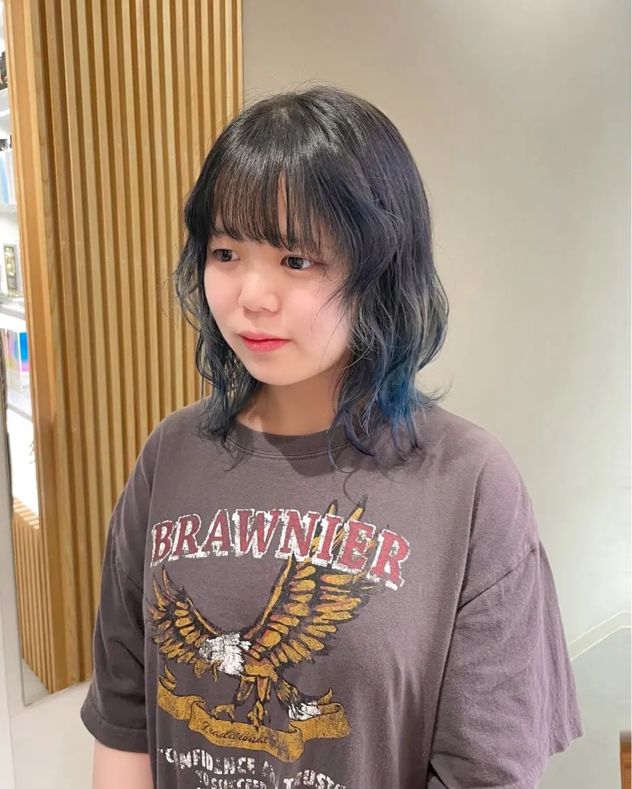 ミディアム カラー ダブルカラー,透け カラーHINARIのヘアスタイル