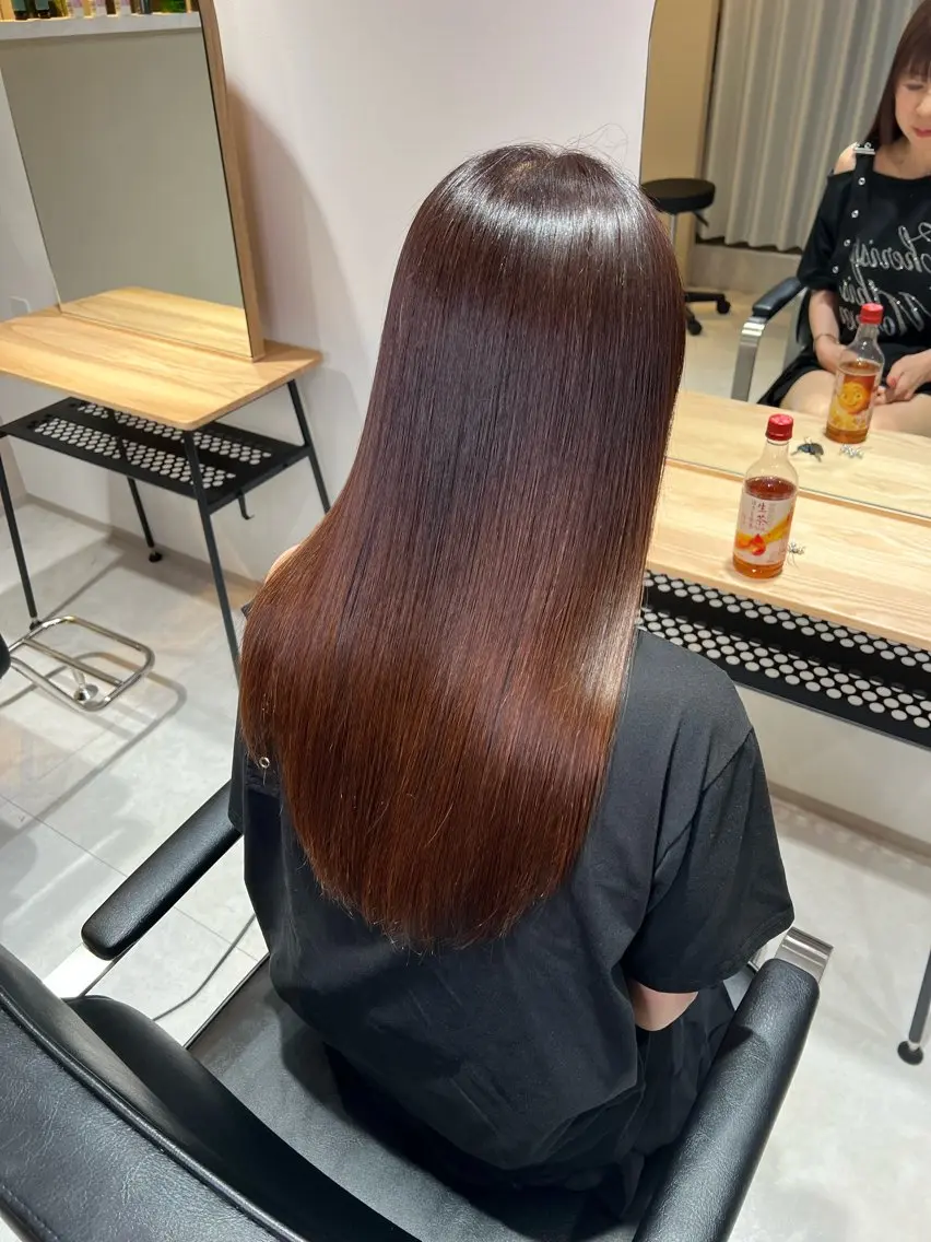 ロング カット ヘアカラー ヘッドスパ 💫西村一真💫髪質 改善/透明感カラーのヘアスタイル