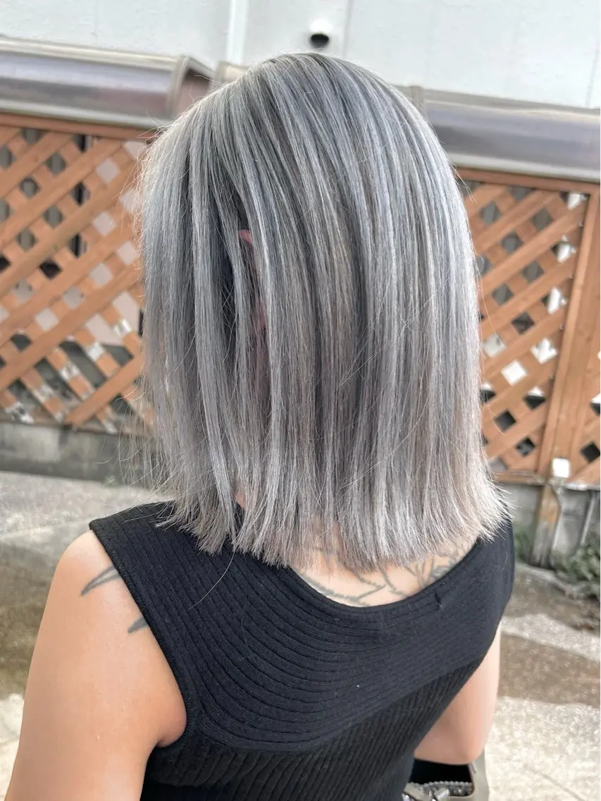 ミディアム カラー カット ヘアカラー 馬場 涼平のヘアスタイル