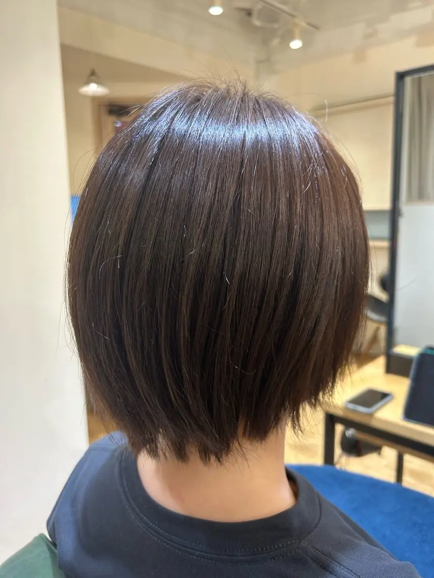 【大人ショートボブ】🩵シャンプーブロー付き+保湿トリートメント付き🫧の写真