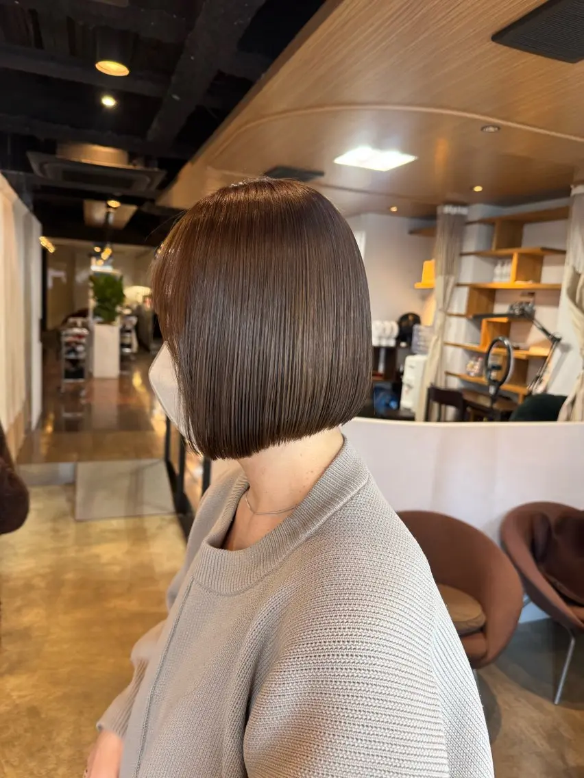 ショート 前下がりボブ ボブ ✦creer都島✦ ɪʀᴏʜᴀ ꕀ 🎀のヘアスタイル