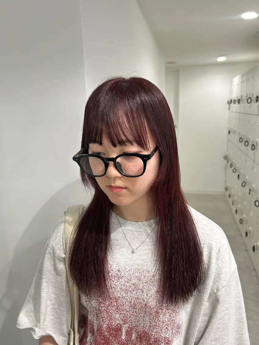 ロング カラー カット 縮毛矯正 愛結 暖色カラー🎀🩰のヘアスタイル