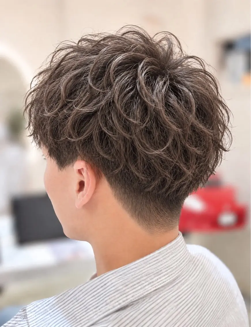 パーマ メンズ カット パーマ イシカワ ユウタのヘアスタイル