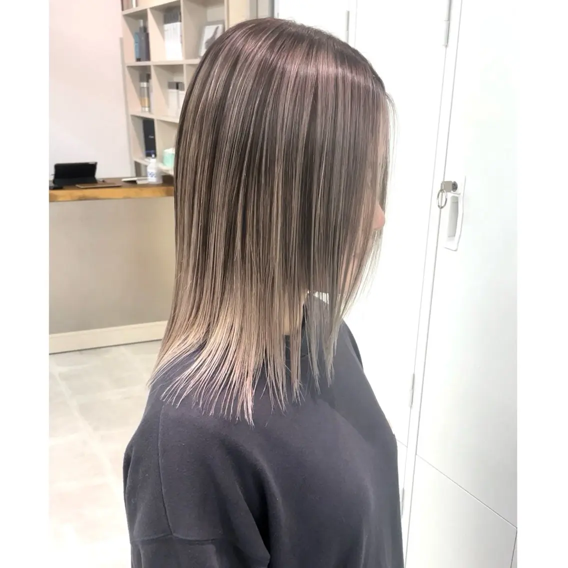 ミディアム カラー ヘアカラー トリートメント 奥山義進/大宮 /ダブルカラーのヘアスタイル