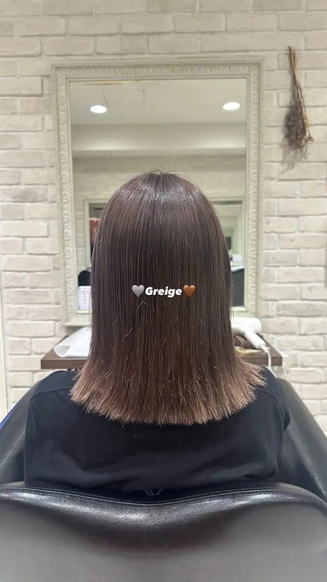 カラー ベージュカラー グレージュ ミルクティーベージュ 🩵RIKO🩵 透明感カラー🫧のヘアスタイル