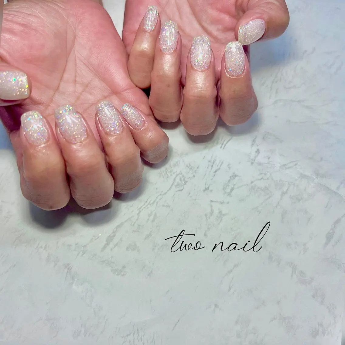 ネイル アートネイル フットネイル ハート ニュアンスネイル ホワイト ハンドネイル two nailのネイルデザイン