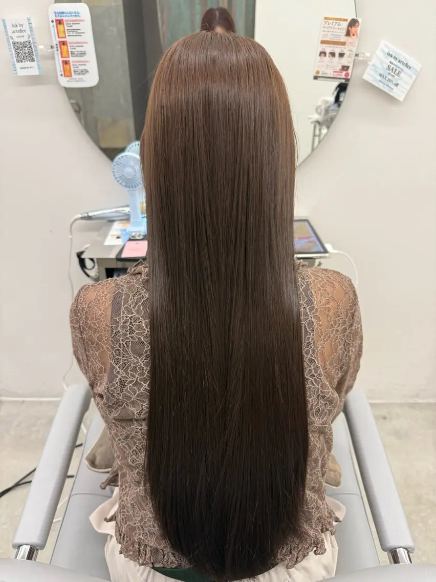 カラー ベージュカラー ブリーチ ブリーチなしカラー オリーブベージュ 山城まりも/ モデル様募集中/西宮のヘアスタイル