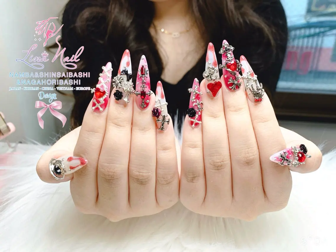 ネイル チークネイル 桜ネイル フラッシュネイル フットネイル ジェルネイル リナネイル 長堀橋店/東心斎橋店のマツエク・マツパデザイン