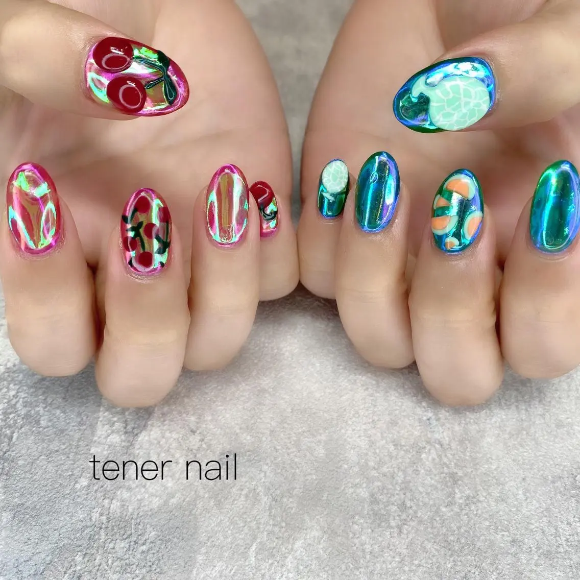 ネイル 氷ネイル・うるうるネイル テネルネイル tener nailのネイルデザイン