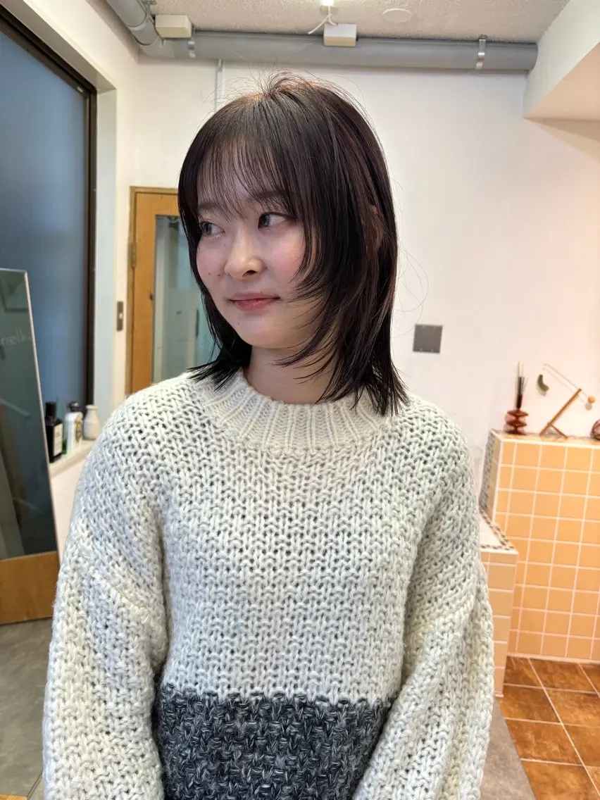 ミディアム カラー カット ヘアカラー sakura🌸 レイヤー/韓国ヘアのヘアスタイル