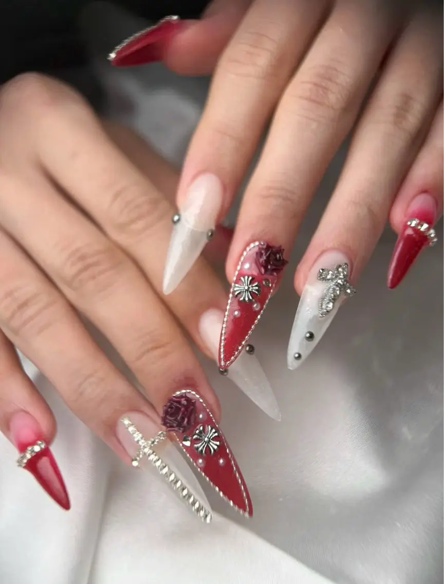 ネイル フレンチネイル キラキラネイル マグネットネイル ミラーネイル ニュアンスネイル MeiMei Nail モデル募集のネイルデザイン