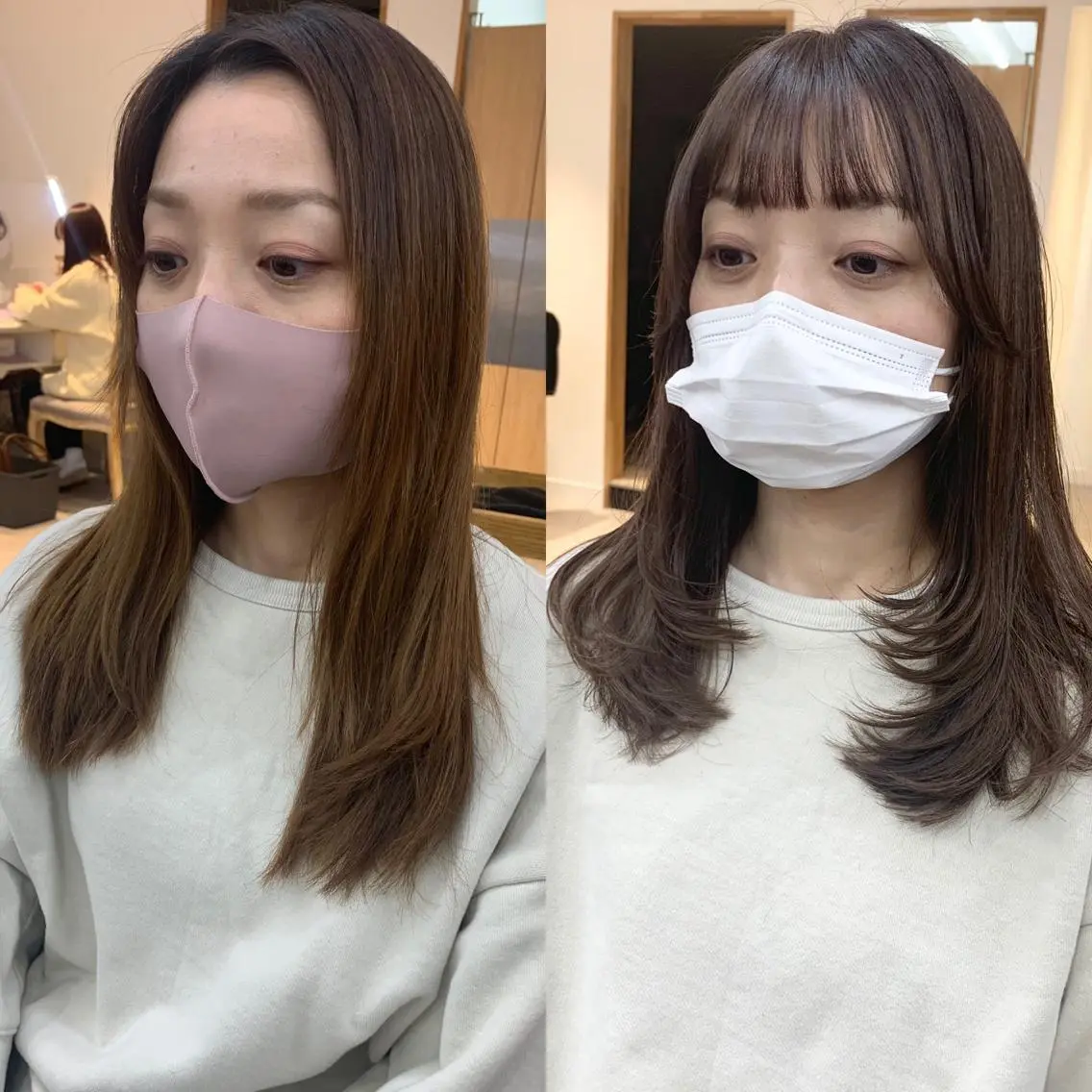 セミロング カラー パーマ ヘアアレンジ メンズ キッズ ネイル マツエク・マツパ アイブロウ 似合せレイヤー/ 柔らか透明感カラーのヘアスタイル