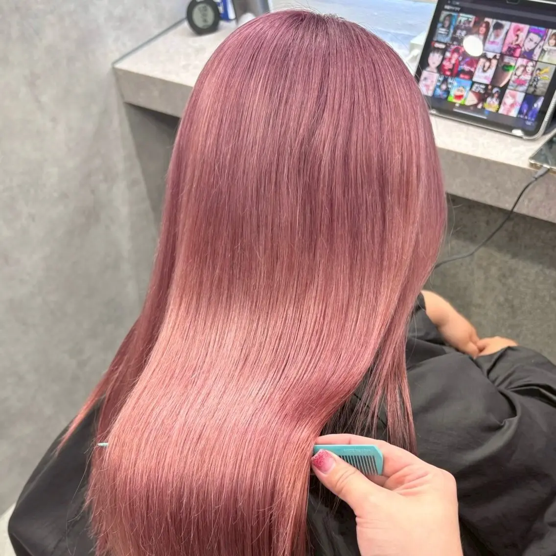 カラー ピンクカラー Yoshiいろあそび 八王子/ハイトーンのヘアスタイル
