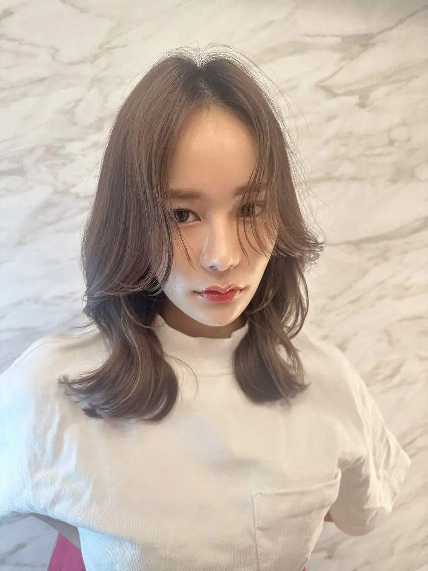 ミディアム くびれヘア 韓国風ヘア 銀座副店長/レイヤー /髪質改善/田島のヘアスタイル