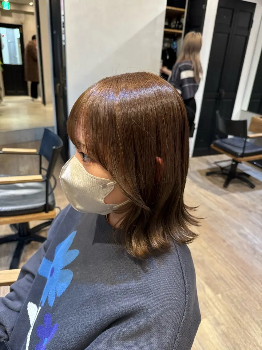 セミロング カット ヘアカラー トリートメント 新宿/顔周りカット +レイヤー=しずく♩のヘアスタイル