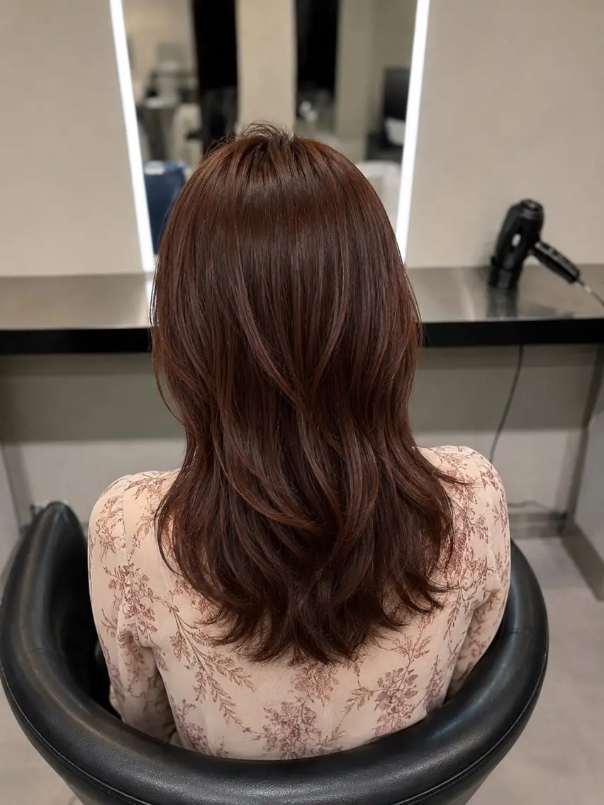 ミディアム カラー ブラウンカラー トリートメント 🌈ウルトワ水素 髪質改善naru🌈のヘアスタイル