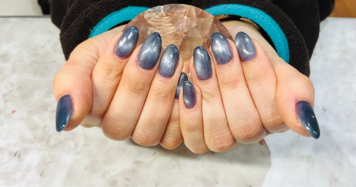 ネイル マグネットネイル ネイビー Nail ecxia ／Reikaのネイルデザイン