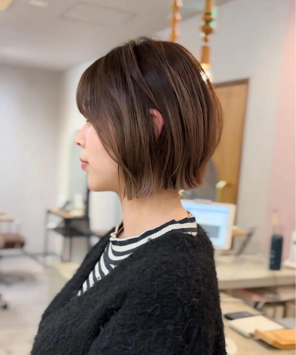 ショート ボブレイヤー ボブ レイヤーカット 野口 咲愛のヘアスタイル