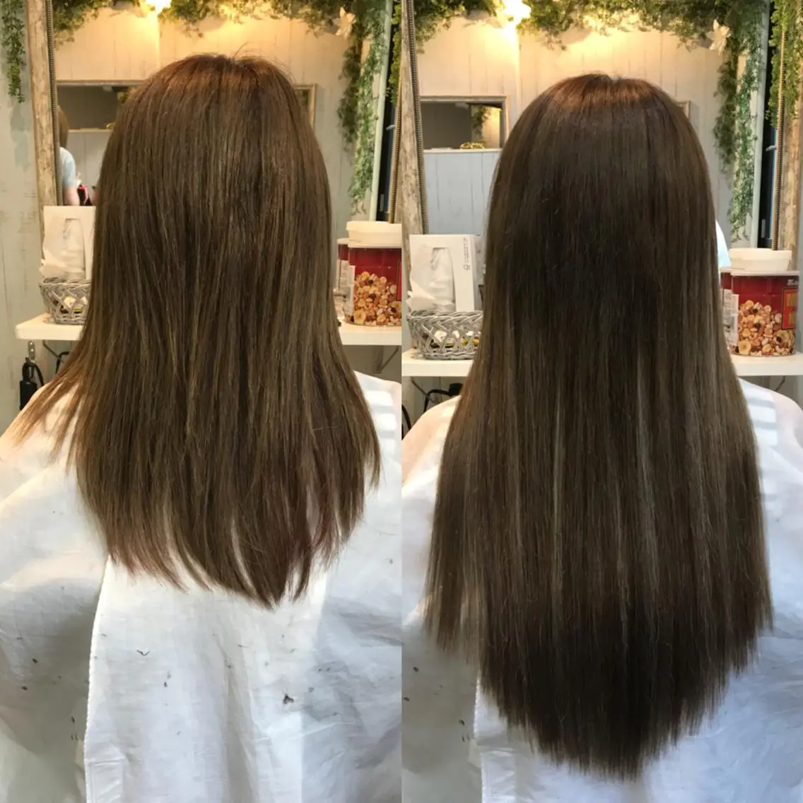 カラー ロング ヘアアレンジ 大阪レミーエクステ チビ編み込みのヘアスタイル