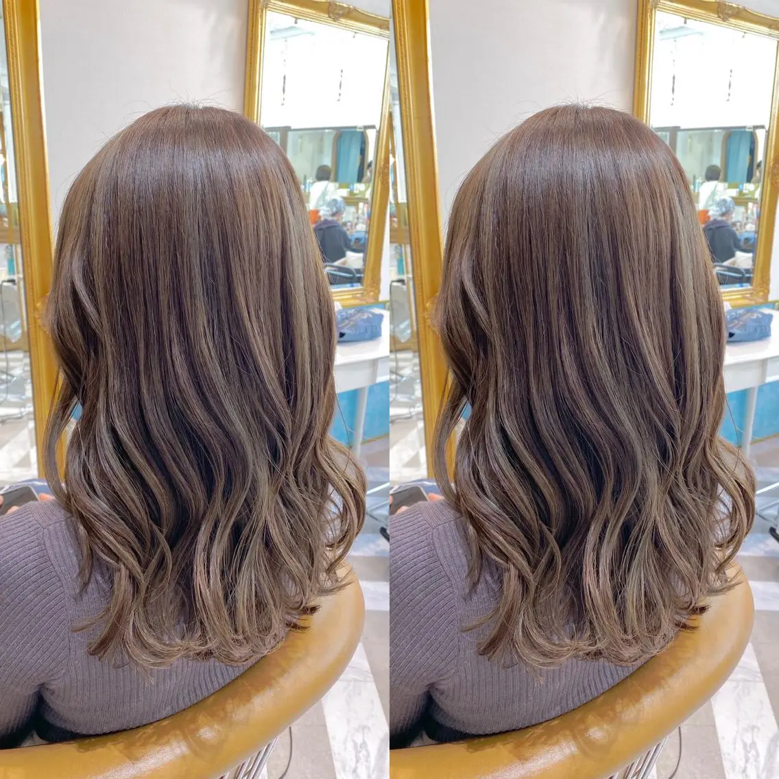 ミディアム ヘアカラー トリートメント レイヤーカット /透明感カラー西田のヘアスタイル
