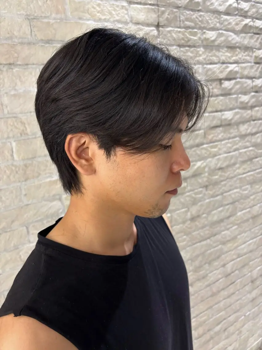 ミディアム メンズ カット 【メンズ特化】セン ターパート/保坂太一のヘアスタイル