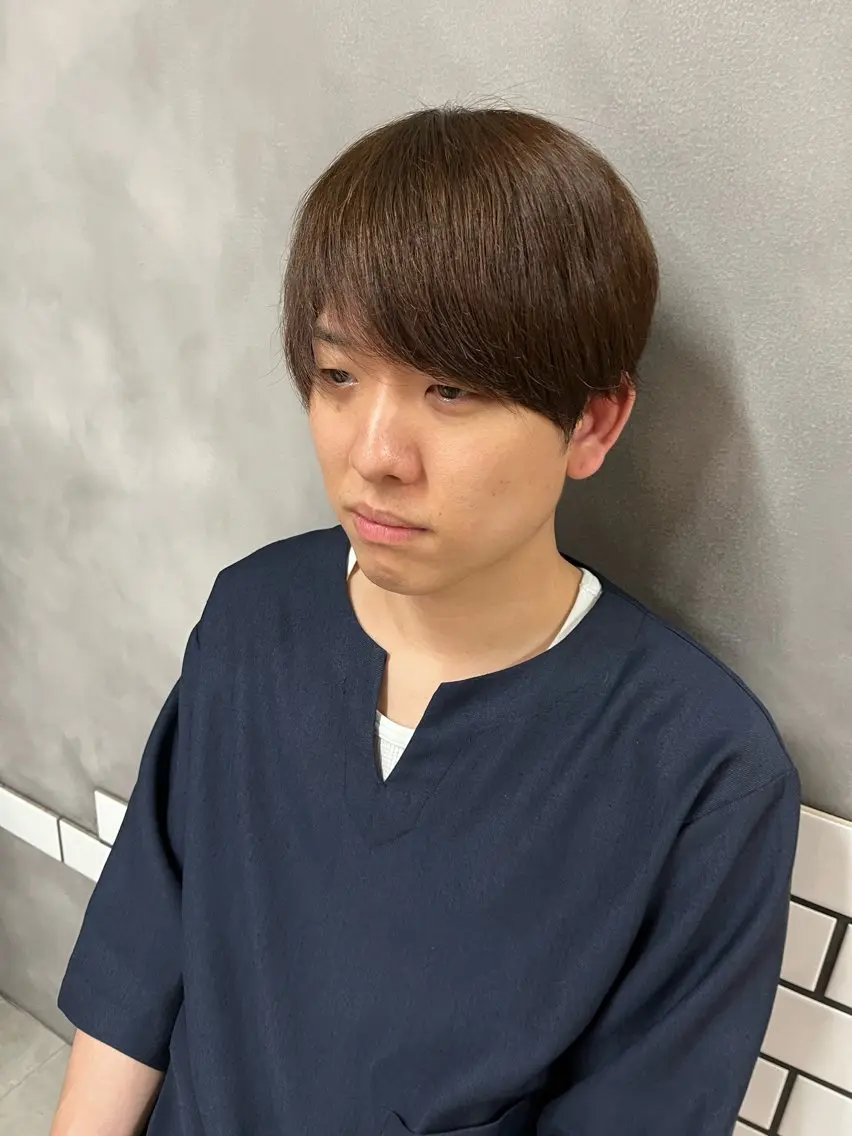 ショート メンズ カット 縮毛矯正 こうき/前髪割れ癖 改善/カット/カラーのヘアスタイル