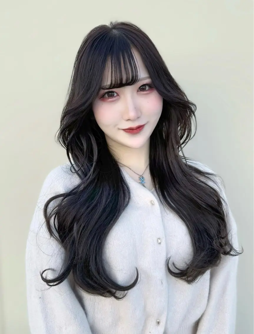 ミディアム カラー カット ヘアカラー トリートメント ヘッドスパ ヘアセット 韓国ヘア/レイヤー/ 顔まわり/りょーとのヘアスタイル