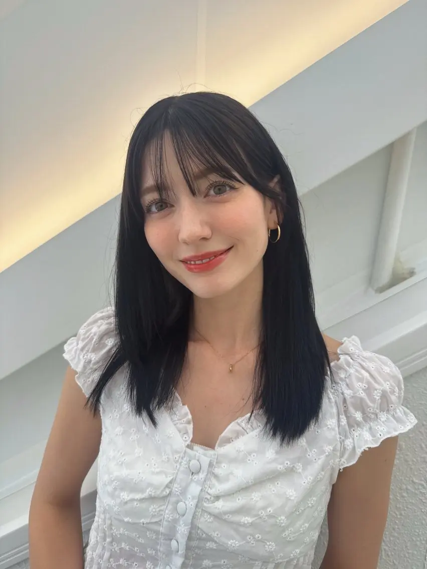 ミディアム カラー 黒髪 ブリーチ 透明感カラー ブリーチなしカラー 卒業式のヘアスタイル カット ヘアカラー トリートメント 💎透明感カラー特化 💎TAISEIのヘアスタイル