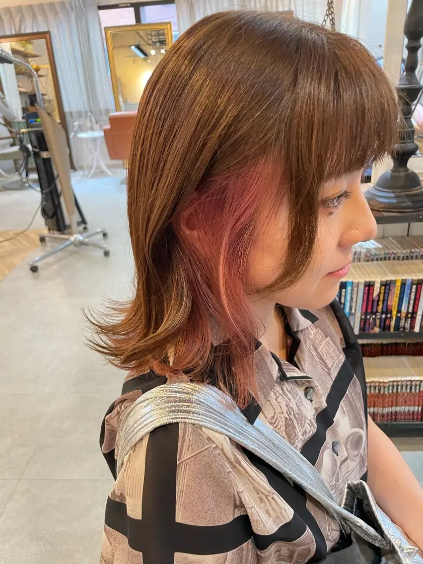 ミディアム カラー ブリーチ インナーカラー ピンクカラー ヘアカラー 🐶伊藤 弘夢🐶のその他イメージ