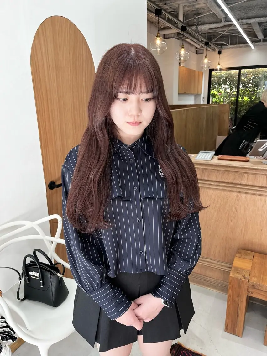 ロング カラー ヘアアレンジ ブリーチ ダブルカラー ブリーチなしカラー ena/ブリーチなし 透明感・レイヤー🎀のヘアスタイル