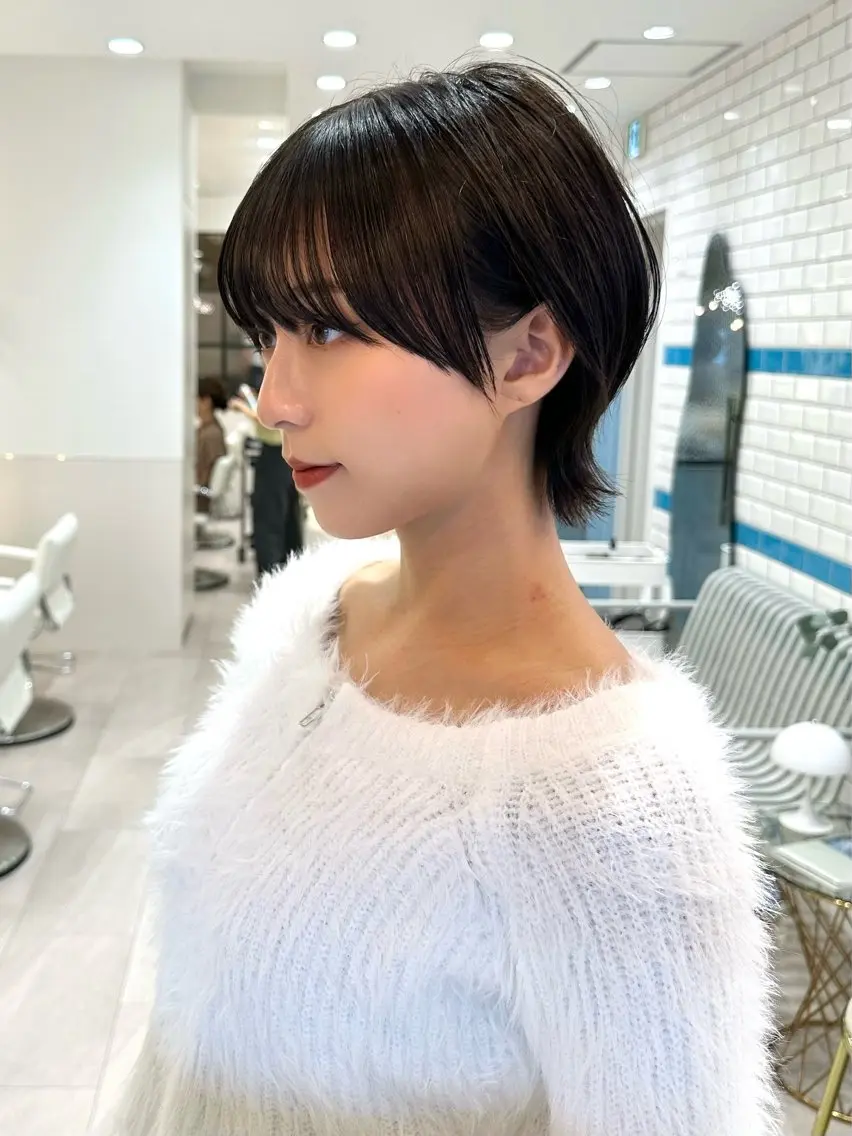 ショート カラー ショートボブ バレイヤージュ ベージュカラー ブリーチ ケアブリーチ カット トリートメント 新宿/髪質改善/ボブ 韓国レイヤー大重聖斗のヘアスタイル