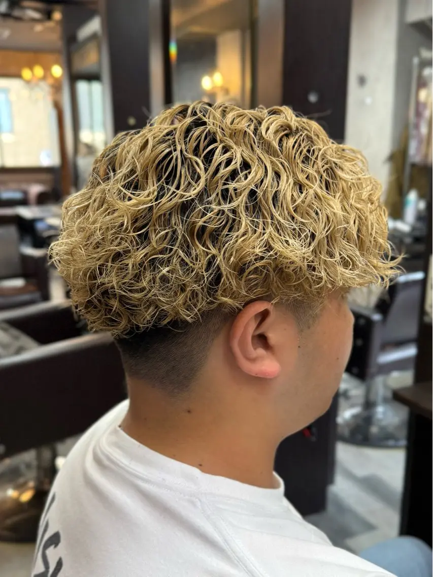 ミディアム パーマ メンズ カット パーマ 井上 武輝のヘアスタイル